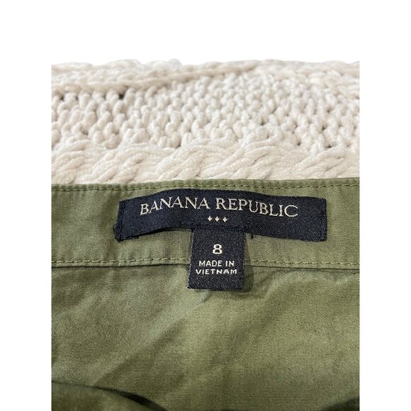 Banana Republic Button Front Convertible Sleeveless Blouse Olive Green Size 8 - Picture 3 of 12